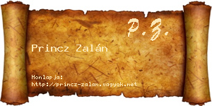 Princz Zalán névjegykártya